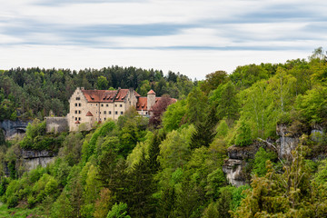Fototapeta na wymiar Rabenstein caste in Fraconian Switzerland in Bavaria, Germany.
