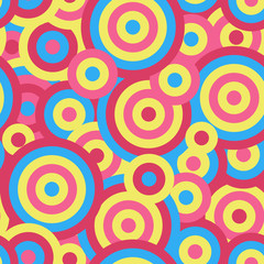 Colorful circles seamless repetitive vector pattern