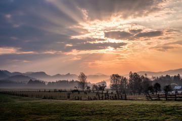 sunrise in Bohemian Switzerland