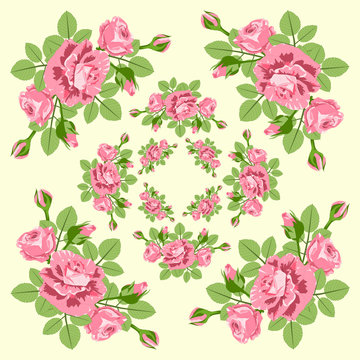 Beautiful background  pattern with  rose. Vector illustration. EPS 10