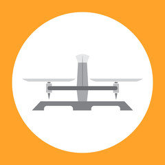 Icon of laboratory science equipment, a two arms balance that have an old style