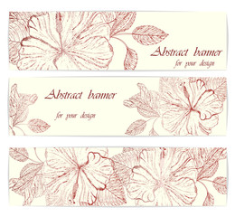 Beautiful background hibiscus flower with space for text. Vector. EPS 10
