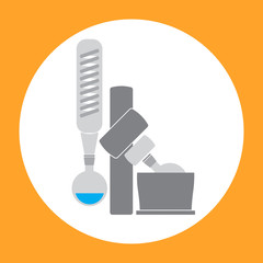 Icon of laboratory science equipment, a distillation apparatus that distillate some liquid substances to pure chemical grade 