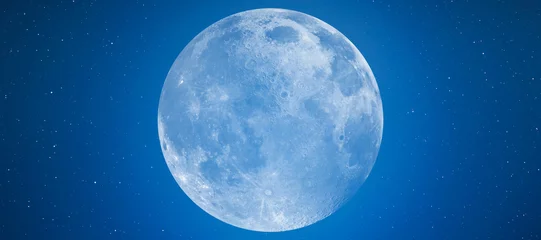 Zelfklevend Fotobehang Volle maan Volle blauwe maan &quot Elementen van deze afbeelding geleverd door NASA&quot 
