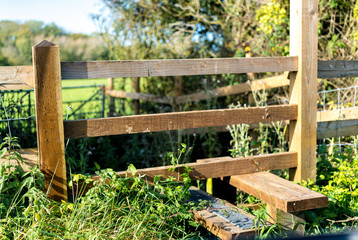 Typical country stile in Gloucestershire and the Cotswolds, UK