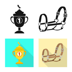 Isolated object of equipment and riding icon. Collection of equipment and competition vector icon for stock.