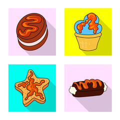 Vector illustration of confectionery and culinary sign. Collection of confectionery and colorful stock symbol for web.