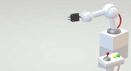 robotic arm  3d rendering for industrial content..