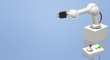 robotic arm  3d rendering for industrial content..
