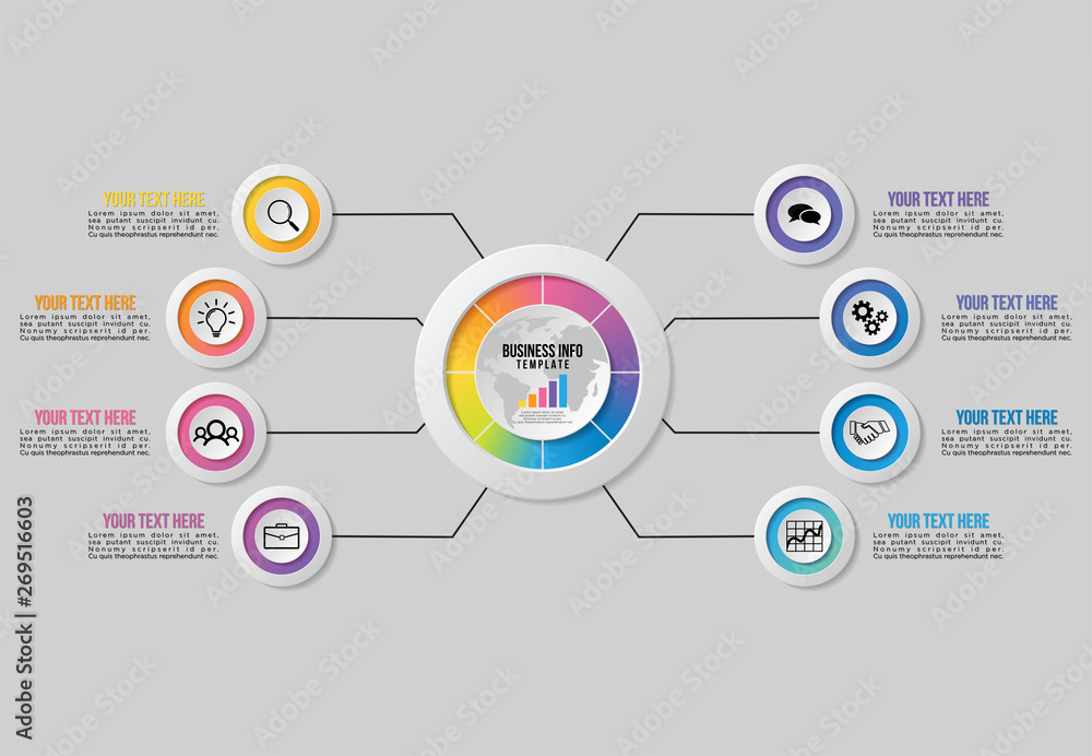 Poster vector infographic design template with options steps and marketing icons can be used for info graph