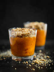 verrines crumble d'abricots