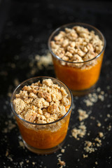 verrines crumble d'abricots