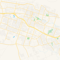 Empty vector map of Killeen, Texas, USA