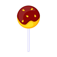 Colorful cartoon glazed lollipop