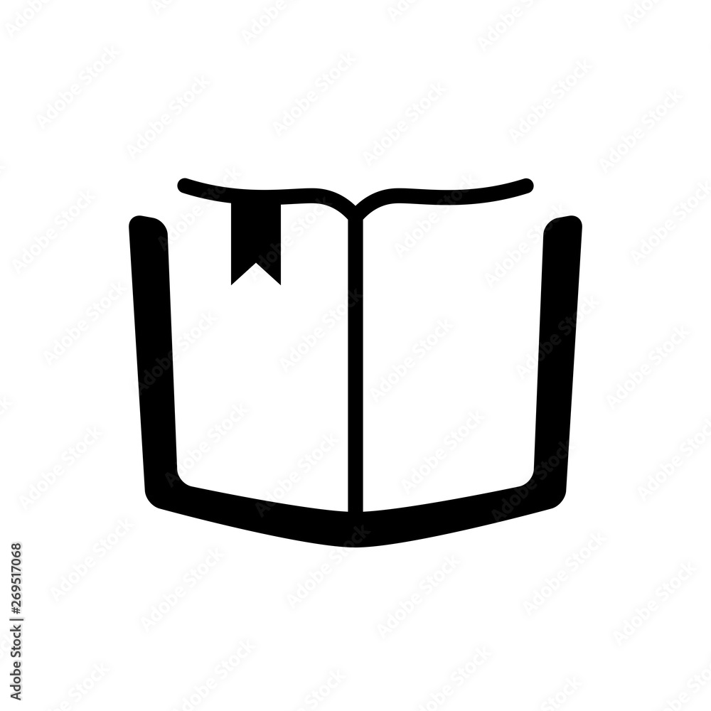 Aufkleber flat line design graphic image concept of open book icon on white background