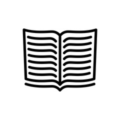 Flat Line design graphic image concept of open book icon on white background