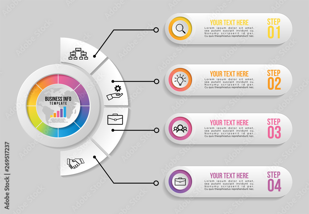 Poster vector infographic design template with options steps and marketing icons can be used for info graph