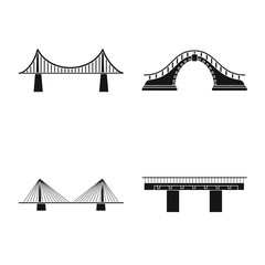Vector design of construct and side icon. Collection of construct and bridge stock vector illustration.