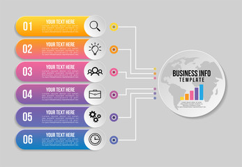 Vector Infographic Design Template with Options Steps and Marketing Icons can be used for info graph, presentations, process, diagrams, annual reports, workflow layout