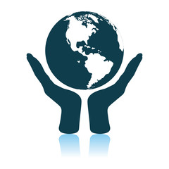 Hands Holding Planet Icon