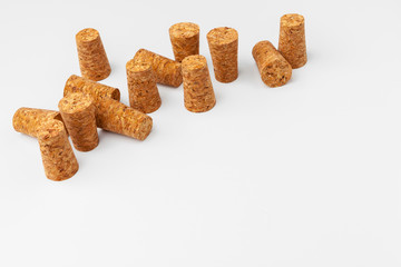 Wine corks isolated on white background