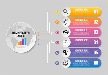 Vector Infographic Design Template with Options Steps and Marketing Icons can be used for info graph, presentations, process, diagrams, annual reports, workflow layout