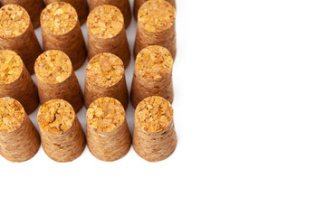 Wine corks isolated on white background