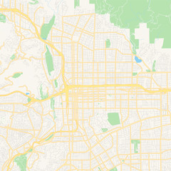 Empty vector map of Pasadena, California, USA