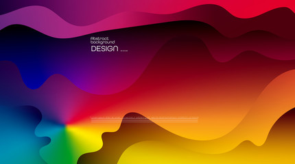 Abstract dynamic motion of geometric shape, pattern composition. Colorful gradient background. Vector modern graphic, minimal design elements for a backdrop, template, poster, wallpaper, flyer, layout