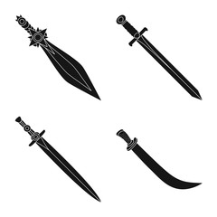 Isolated object of sharp and blade  icon. Set of sharp and dagger  stock symbol for web.