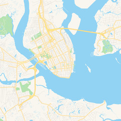 Obraz premium Pusta mapa wektorowa Charleston, Karolina Południowa, USA