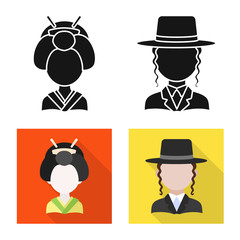 Vector illustration of imitator and resident logo. Collection of imitator and culture vector icon for stock.