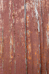 Old Weathered Red Painted Peeling Wood Texture