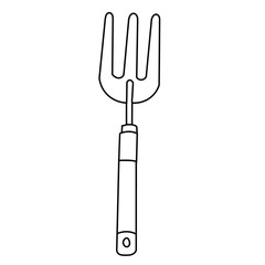 hoe, chopper for working in the garden, sketch