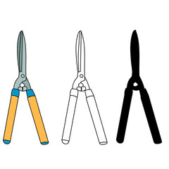 vector, isolated, garden shears, with silhouette