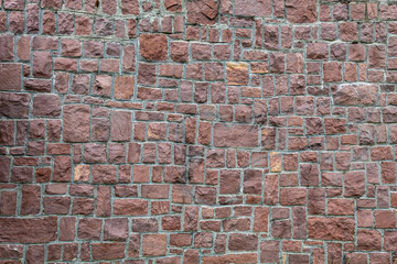 Wall Created Using Decorative Red Stones