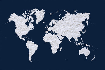 Fototapeta na wymiar world map on white wall background