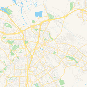 Empty Vector Map Of Concord, California, USA