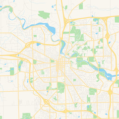 Empty vector map of Ann Arbor, Michigan, USA