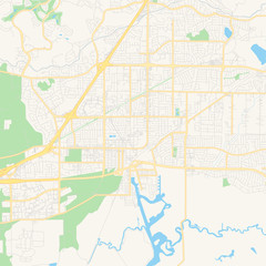 Empty vector map of Fairfield, California, USA