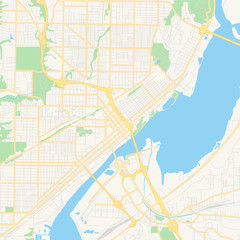 Fototapeta premium Empty vector map of Peoria, Illinois, USA