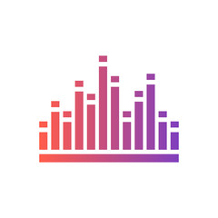 Fototapeta premium white equalizer icon on gradient colored violet background