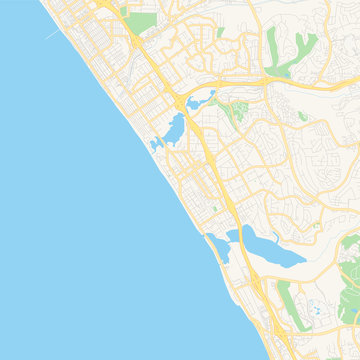 Empty Vector Map Of Carlsbad, California, USA