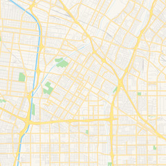 Empty vector map of Downey, California, USA