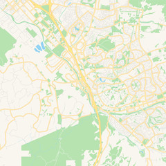 Empty vector map of Temecula, California, USA