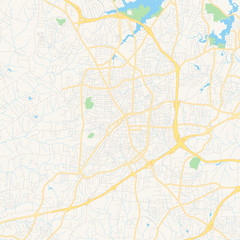 Empty vector map of High Point, North Carolina, USA