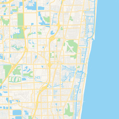 Empty vector map of Pompano Beach, Florida, USA