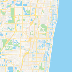 Fototapeta premium Empty vector map of Pompano Beach, Florida, USA