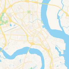 Fototapeta na wymiar Empty vector map of North Charleston, South Carolina, USA