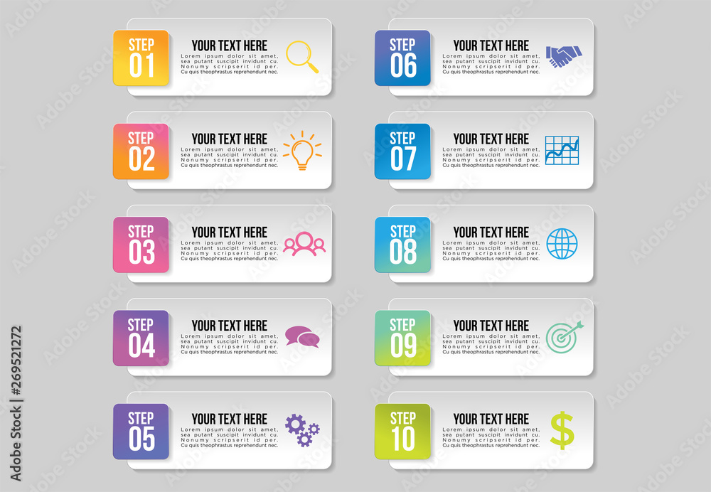 Poster vector infographic design template with options steps and marketing icons can be used for info graph